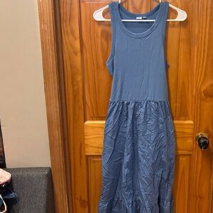 GAP Blue Sleeveless Maxi Dress
